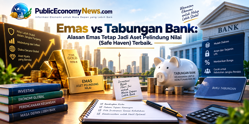 Emas vs Tabungan Bank Alasan Emas Tetap Jadi Aset Pelindung Nilai (Safe Haven) Terbaik